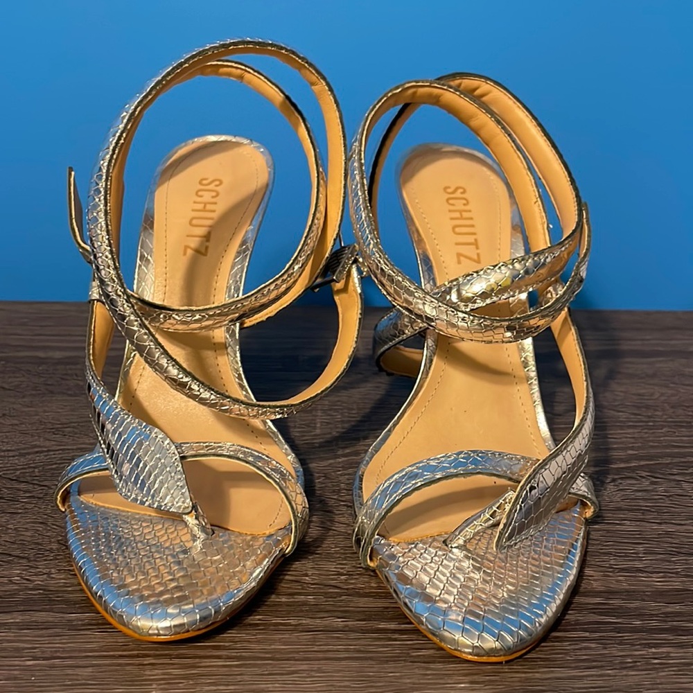 Schulz Size 7.5 Courtney High Sandal Metalic Silver